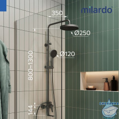 Душевая система Milardo Лип  250 LEAGM5FM06 1 режим (графит)