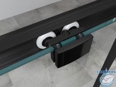 Душевое ограждение ABBER Schwarzer Diamant AG30170BH-S75B-S75B 170x75 профиль черный, стекло  прозрачное (без поддона)