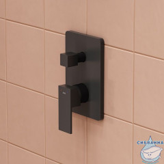 Встраиваемый смеситель с двумя выходами, черный матовый, Folk, IDDIS, FOLBL00i67