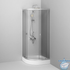 Душевое ограждение AM.PM X-Joy Twin Slide 80х80 W88E-205-080MT64 профиль хром, стекло прозрачное (c поддоном)