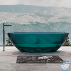 Ванна из полиэфирной смолы ABBER Kristall 180х85 AT9702Aquamarin бирюзовая