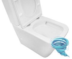 Унитаз напольный со смывом торнадо Azario Quadro с бачком и сиденьем Soft Close (микролифт) AZ-2175 UQ1