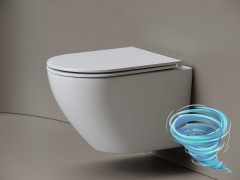 Унитаз подвесной безободковый Ceramicanova Whirl CN11007T с сиденьем быстросъемным Soft Close (микролифт)