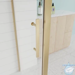 Душевое ограждение Veconi Эво 170x70 профиль брашированное золото, стекло тонированное E1-SP-G-17070-01-C9 (без поддона)