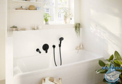 Смеситель для ванны встраиваемый Hansgrohe Rebris S 72466670 (черный матовый)