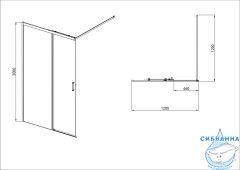 Walk in  Aquatek 120х200 AQ.WISL.120.1CH профиль хром, стекло прозрачное 