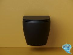 Унитаз подвесной безободковый, смыв торнадо Ceramicanova Metropol Rimless CN4002TMB с сиденьем быстросъемным Soft Close (микролифт)