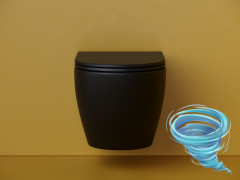Унитаз подвесной безободковый, смыв торнадо Ceramicanova Metropol Rimless CN4002TMB с сиденьем быстросъемным Soft Close (микролифт)