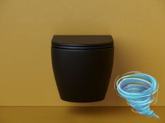 Унитаз подвесной безободковый, смыв торнадо Ceramicanova Metropol Rimless CN4002TMB с сиденьем быстросъемным Soft Close (микролифт)
