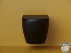 Унитаз подвесной безободковый, смыв торнадо Ceramicanova Metropol Rimless CN4002TMB с сиденьем быстросъемным Soft Close (микролифт)