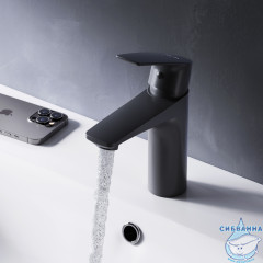 Смеситель для раковины AM.PM Gem F90A02122 (без донного клапана) (черный матовый)
