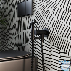 Смеситель Paini Isola ISPZ442 с гигиеническим душем (черный глянцевый)