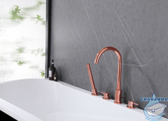 Смеситель для ванны на борт ABBER Wasser Kreis AF8113RG (розовое золото)