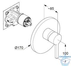 Встраиваемый смеситель для душа Kludi Nova Fonte 206555315 (белый матовый)