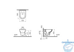 Унитаз подвесной безободковый Vitra Zentrum (без сиденья) 5795B003-0075