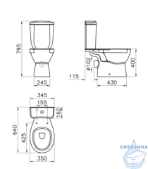 Унитаз напольный Jacob Delafon July E24541RU-0 (c бачком без сиденья)
