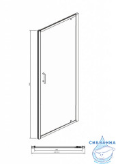 Дверь в нишу Encanto Stella 90 профиль хром, стекло прозрачное