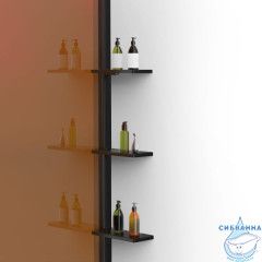 Walk-in Vincea Walk In HR 100 профиль вороненая сталь, стекло янтарь VSW-1HWS100GSGM