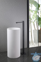  Смеситель для раковины напольный ABBER Daheim AF8241B (без донного клапана) (черный матовый)