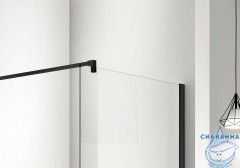 Walk in Aquatek 110х200 AQ WIW 11020BL профиль черный, стекло прозрачное 