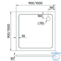 Поддон из искусственного камня Veconi 100x100 TZ08-100K-01-19C3