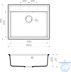 Кухонная мойка Omoikiri Daisen-60-BL черный 4993622