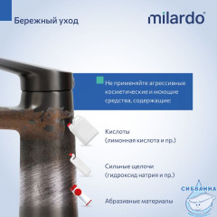 Смеситель для раковины Milardo Лип LEAGM00M01 (без донного клапана) (графит)