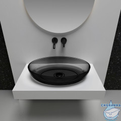 Раковина на столешницу 60 см ABBER Kristall AT2801Onyx