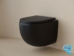 Унитаз подвесной безободковый Ceramicanova UP Rimless CN4007MB с сиденьем быстросъемным Soft Close (микролифт)