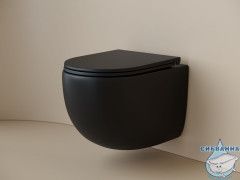 Унитаз подвесной безободковый Ceramicanova UP Rimless CN4007MB с сиденьем быстросъемным Soft Close (микролифт)