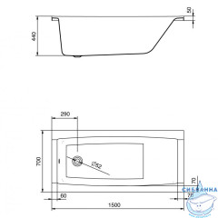 Ванна акриловая Santek Санторини 150x70