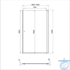 Дверь в нишу Тритон Уно 100х185 профиль хром, стекло прозрачное