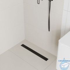 Лоток душевой, сифон 360, комбинированный затвор, перфорированная решетка, 700мм, черный, IDDIS, 975B7BL20DZ