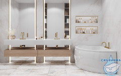 Ванна из литьевого мрамора Esse Flores L 149x103