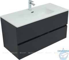 Тумба Aquanet Алвита New 100 с раковиной Flat 100 антрацит
