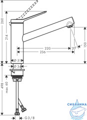 Смеситель для кухни Hansgrohe Zesis M33 74802000 (хром)