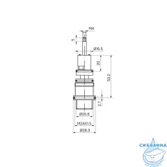 Дивертор для смесителя, латунь, h=91 мм, вытяжной, IDDIS, 997B0291SM