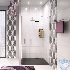 Дверь в нишу Wasserkraft Aller 120 см профиль хром, стекло прозрачное  10H05RBLACK MATT