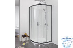 Душевое ограждение Aquatek AQ ARI RO 08020BL 80x80 профиль черный, стекло прозрачное (без поддона)