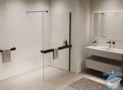 Walk-in Vincea Walk In HS 90 профиль черный, стекло прозрачное VSW-1HR900CLB