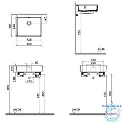 Раковина на столешницу 45 см Vitra ArchiPlan 7403B003-0012