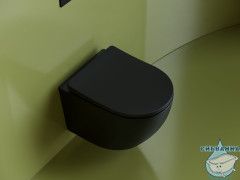 Унитаз подвесной безободковый Ceramicanova Uno Rimless CN11001MB с сиденьем быстросъемным Soft Close (микролифт)