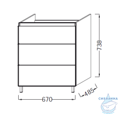 Тумба под раковину Jacob Delafon Odeon Up 70 EB992-E19