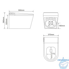Унитаз подвесной безободковый, импульсный Abber Bequem AC1119S с сиденьем Soft Close (микролифт) (белый матовый)
