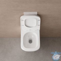 Унитаз ABBER Rechteck AC1220TC подвесной белый, безободковый, смыв торнадо, с закрытым дном