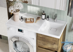 Тумба Акватон Лондри 40 дуб рустикальный с раковиной Лондри 105 R