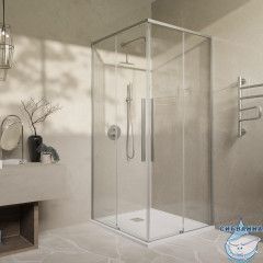 Душевое ограждение Vincea Slim-N 100x90 профиль никель, стекло прозрачное VSS-4SN9010CLBN