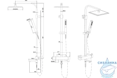 Душевая система Allen Brau Infinity 250 1 режим 281952 (хром)