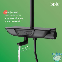 Смеситель для ванны с верхним душем, черный матовый, SpaHome, IDDIS, SPABLBTi06