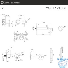 Встраиваемый смеситель для ванны Whitecross Y YSET1240BL (2 режима (черный матовый)